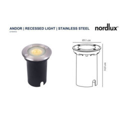 Nordlux Andor Outdoor Aluminium Recessed Light Driveway Safe Silver,mains - thumbnail 4