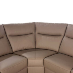 Aspire Marlowe Real Leather Power Recliner 2C2 Corner Sofa With Usb Charging, Taupe - thumbnail 5