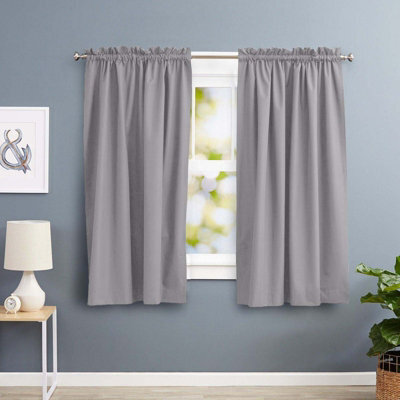 Oxford Homeware Light Grey 230 Gsm Blackout Curtain Thermal Insulated Pencil Pleat For Window Curtain Pair (W)117Cm X (L)137Cm - image 1