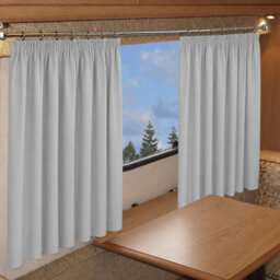 Oxford Homeware Light Grey 230 Gsm Blackout Curtain Thermal Insulated Pencil Pleat For Window Curtain Pair (W)117Cm X (L)137Cm - thumbnail 7