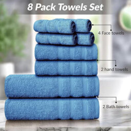 Casabella Luxury 100% Egyptian Cotton Towel Bale 8 Pieces 550 Gsm - thumbnail 3