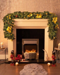 9Ft Pre-Lit Artificial Christmas Garland With Gold Decor - thumbnail 5