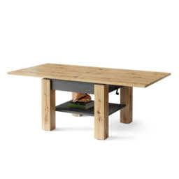 Heze Furniture Clara 2 In 1 Extending Coffee / Dining Table 75-150Cm - Artisan Oak / Anthracite - thumbnail 8