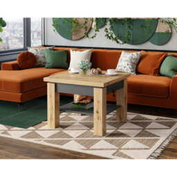 Heze Furniture Clara 2 In 1 Extending Coffee / Dining Table 75-150Cm - Artisan Oak / Anthracite - thumbnail 3