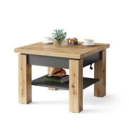 Heze Furniture Clara 2 In 1 Extending Coffee / Dining Table 75-150Cm - Artisan Oak / Anthracite - thumbnail 6