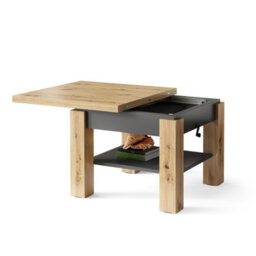 Heze Furniture Clara 2 In 1 Extending Coffee / Dining Table 75-150Cm - Artisan Oak / Anthracite - thumbnail 7