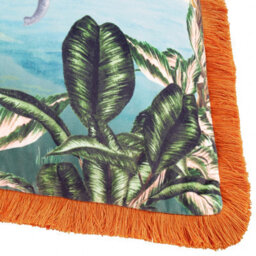 Paoletti Odisha Scene Printed Velvet Cushion Cover - thumbnail 4