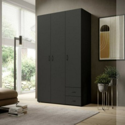 Arte Modern Graphite Stella Trading Base Hinged Door Wardrobe 1210mm X 1760mm X 510mm - Sleek Storage Solution - image 1
