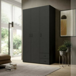 Arte Modern Graphite Stella Trading Base Hinged Door Wardrobe 1210mm X 1760mm X 510mm - Sleek Storage Solution - thumbnail 1
