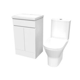 Nes Home 500mm Gloss White Basin Vanity & Close Coupled Toilet - thumbnail 6