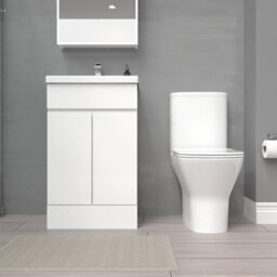 Nes Home 500mm Gloss White Basin Vanity & Close Coupled Toilet - thumbnail 2