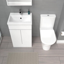 Nes Home 500mm Gloss White Basin Vanity & Close Coupled Toilet - thumbnail 3