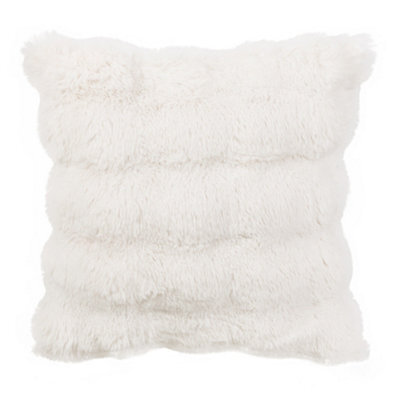 Thehotsale Elegant Soft Warm Plush Textured Throw Pillow Cover Pillowcase Without Insert 43Cm W X 43Cm D White - image 1
