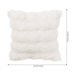 Thehotsale Elegant Soft Warm Plush Textured Throw Pillow Cover Pillowcase Without Insert 43Cm W X 43Cm D White - thumbnail 8
