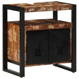 Berkfield Bathroom Furniture Set 3 Pcs Multicolour Solid Reclaimed Wood - thumbnail 4