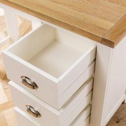 The Furniture Market Cheshire Cream Painted 3 Drawer Pedestal Dressing Table - thumbnail 4