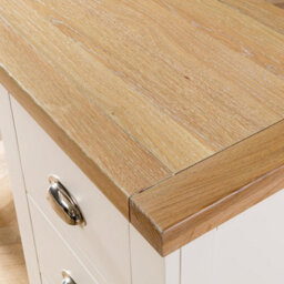The Furniture Market Cheshire Cream Painted 3 Drawer Pedestal Dressing Table - thumbnail 5