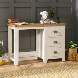The Furniture Market Cheshire Cream Painted 3 Drawer Pedestal Dressing Table - thumbnail 2