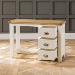 The Furniture Market Cheshire Cream Painted 3 Drawer Pedestal Dressing Table - thumbnail 3
