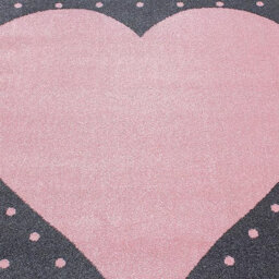 Bravich Pink & Grey Heart Circle Kids Rug - Bambi - 160Cm - thumbnail 1