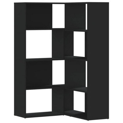 Berkfield Elegant Corner Bookcase 4-Tier Black 85X85X140 Cm Engineered Wood - image 1