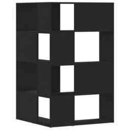 Berkfield Elegant Corner Bookcase 4-Tier Black 85X85X140 Cm Engineered Wood - thumbnail 6