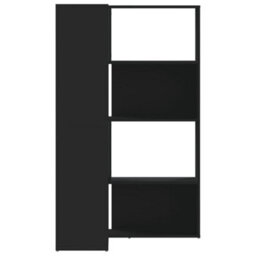 Berkfield Elegant Corner Bookcase 4-Tier Black 85X85X140 Cm Engineered Wood - thumbnail 5