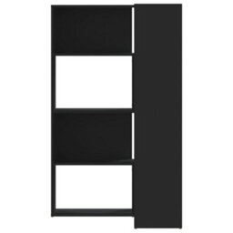 Berkfield Elegant Corner Bookcase 4-Tier Black 85X85X140 Cm Engineered Wood - thumbnail 4