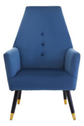 Orsina Midnight Velvet Button Chair, Highback Velvet Buttoned Chair, Long-Lasting Velvet Dining Armchair - thumbnail 9