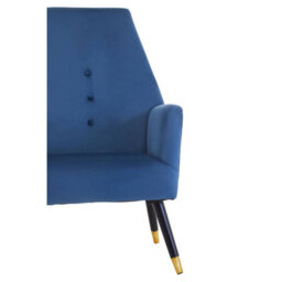 Orsina Midnight Velvet Button Chair, Highback Velvet Buttoned Chair, Long-Lasting Velvet Dining Armchair - thumbnail 5