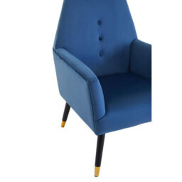 Orsina Midnight Velvet Button Chair, Highback Velvet Buttoned Chair, Long-Lasting Velvet Dining Armchair - thumbnail 6