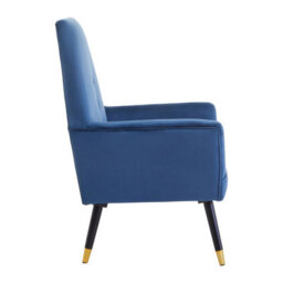 Orsina Midnight Velvet Button Chair, Highback Velvet Buttoned Chair, Long-Lasting Velvet Dining Armchair - thumbnail 3