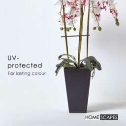 Homescapes Artificial White Handcrafted Oriental Style Orchid In A Black Pot, 70 Cm - thumbnail 5