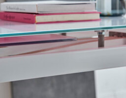 Furniturebox Enna White Glass Extending Dining Table And 4 Black Milan Chairs - thumbnail 5