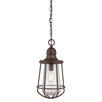 Elegant Ip23 1 Bulb Chain Lantern Light In Western Bronze Finish With Led E27 60W