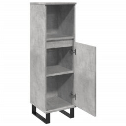 Berkfield Bathroom Cabinet Concrete Grey 30X30X100 Cm Engineered Wood - thumbnail 7