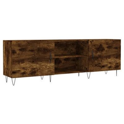 Berkfield Sturdy Tv Cabinet Smoked Oak 150X30X50 Cm Engineered Wood