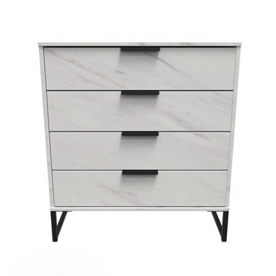 Beijing 4 Drawer Chest Of Drawers In Marble (Ready Assembled) - image 1
