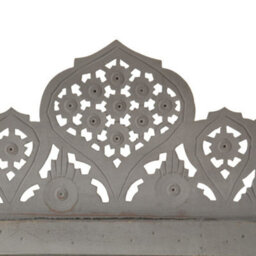 Berkfield Classic Hand Carved 5-Panel Room Divider Grey 200X165 Cm Solid Mango Wood - thumbnail 3