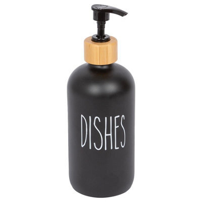 Harbour Housewares 500Ml Glass Soap Dispenser - Refillable Dishes Bottle With Pump Modern Bathroom And Kitchen Accessory - image 1
