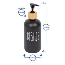 Harbour Housewares 500Ml Glass Soap Dispenser - Refillable Dishes Bottle With Pump Modern Bathroom And Kitchen Accessory - thumbnail 3