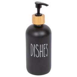 Harbour Housewares 500Ml Glass Soap Dispenser - Refillable Dishes Bottle With Pump Modern Bathroom And Kitchen Accessory - thumbnail 1