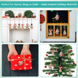 Neel Blue Wooden Christmas Tree Ornaments - Pack Of 9 - thumbnail 7