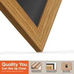 "AK Frames 25X17"" Light Oak Modern Vinyl Record Frame With Black Mount For 12 Inch Lp Cover & Disc - Overlapped Design" - thumbnail 3