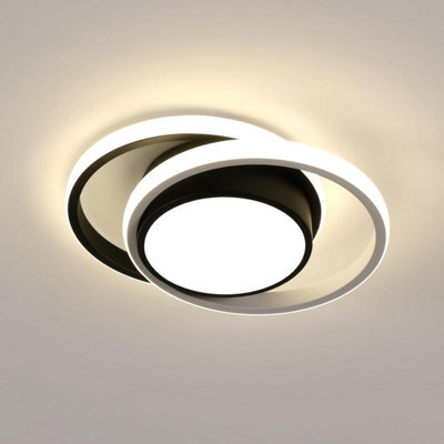 Pheashine Black White Double Round Led Aluminum Ceiling Light Neutral Light - image 1