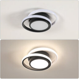 Pheashine Black White Double Round Led Aluminum Ceiling Light Neutral Light - thumbnail 2