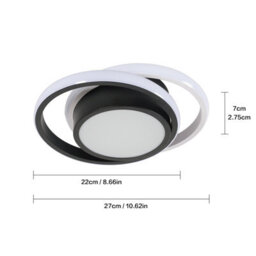 Pheashine Black White Double Round Led Aluminum Ceiling Light Neutral Light - thumbnail 4