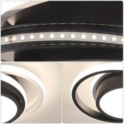 Pheashine Black White Double Round Led Aluminum Ceiling Light Neutral Light - thumbnail 3