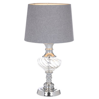 K Living Witney Chrome And Glass Table Lamp, Charcoal - image 1