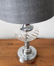 K Living Witney Chrome And Glass Table Lamp, Charcoal - thumbnail 6